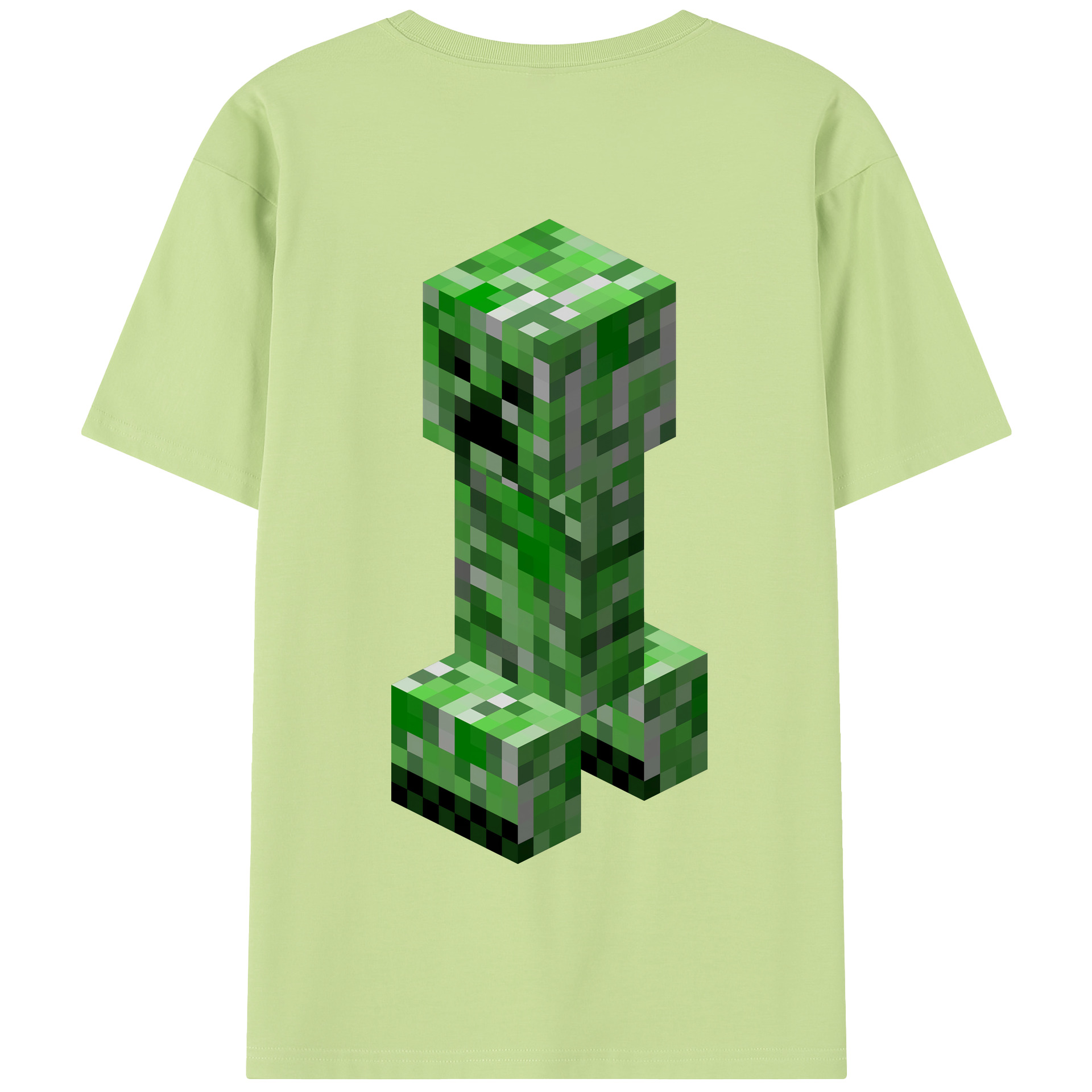 （画像用） マインクラフト ブロックの世界 Minecraft MC Block world 綿100％半袖Tシャツ（背面プリント）